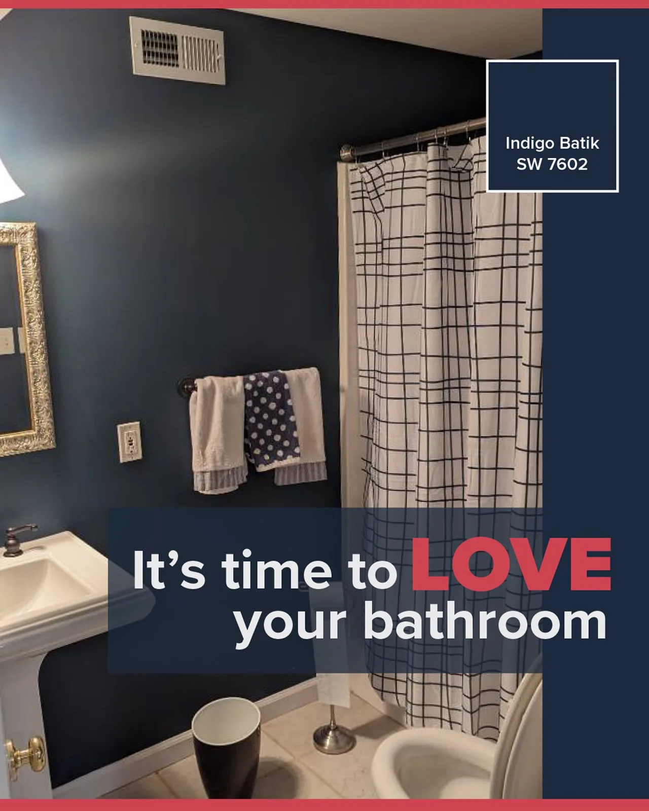 A Bathroom Goes Bold with Sherwin-Williams Indigo Batik
