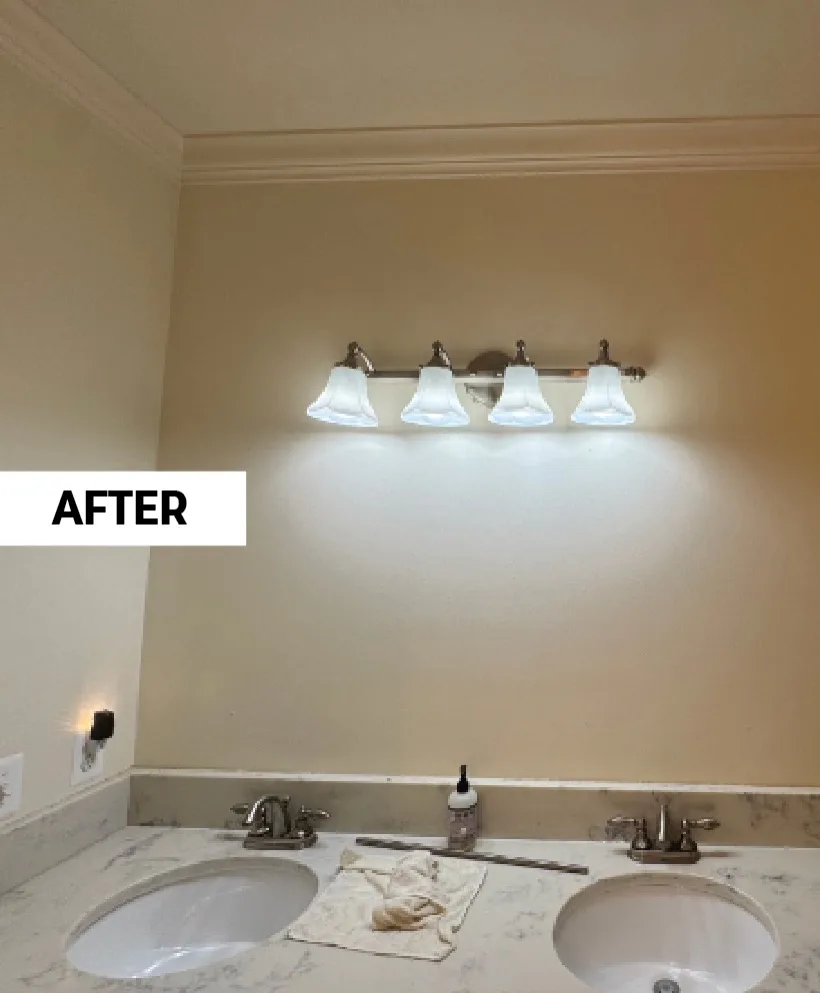 From Dated Wallpaper to a Clean Painted Bathroom