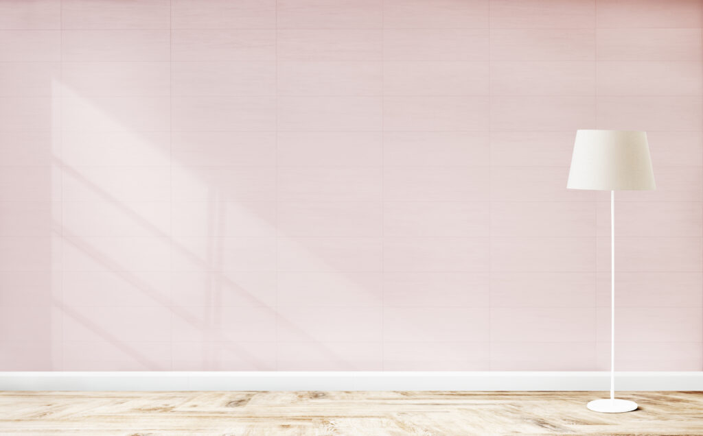 Lamp against a pink wall mockup